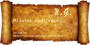Milotai Györgyi névjegykártya